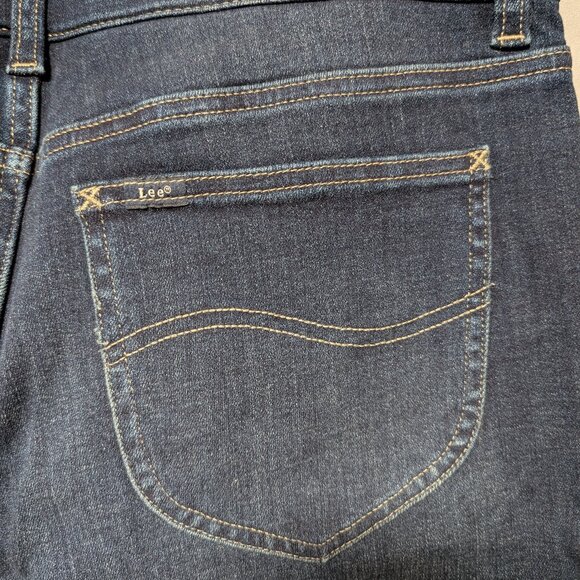 Lee Women's Dark Wash Slim Fit Skinny Leg Mid Rise Jeans Size 14 Short - Picture 6 of 7